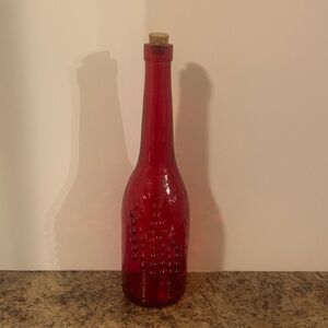 Red Decorative Glass Bottle